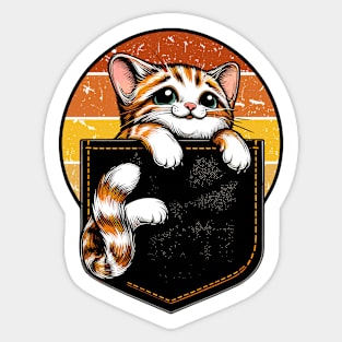 Cat In Pocket Sticker